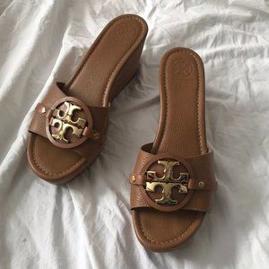Tan Tory Burch Patti Platform Wedge